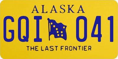 AK license plate GQI041