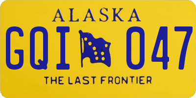 AK license plate GQI047