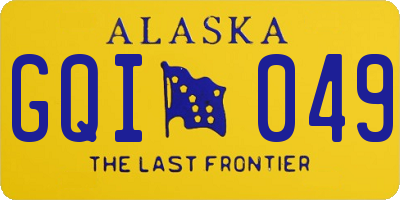 AK license plate GQI049