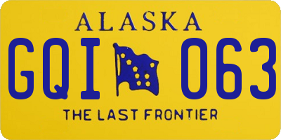 AK license plate GQI063