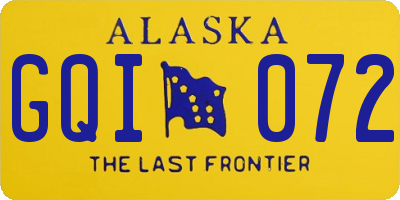 AK license plate GQI072
