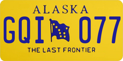 AK license plate GQI077