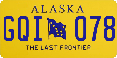AK license plate GQI078