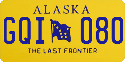 AK license plate GQI080