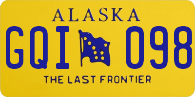 AK license plate GQI098