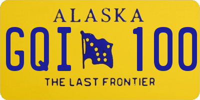 AK license plate GQI100