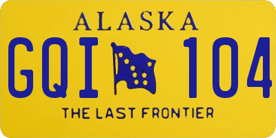 AK license plate GQI104