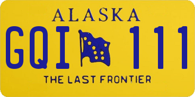 AK license plate GQI111
