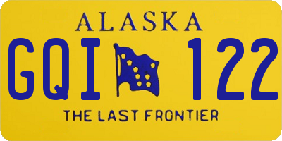 AK license plate GQI122