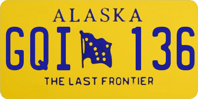 AK license plate GQI136
