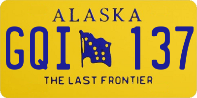 AK license plate GQI137