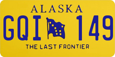 AK license plate GQI149