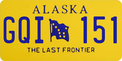 AK license plate GQI151