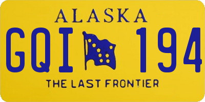 AK license plate GQI194