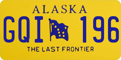 AK license plate GQI196