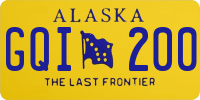 AK license plate GQI200