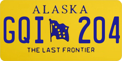 AK license plate GQI204