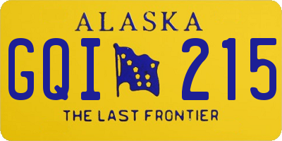 AK license plate GQI215