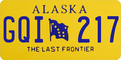 AK license plate GQI217
