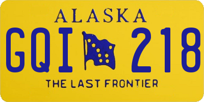 AK license plate GQI218