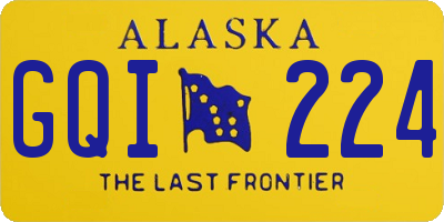 AK license plate GQI224