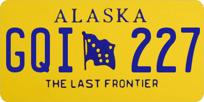 AK license plate GQI227