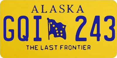 AK license plate GQI243