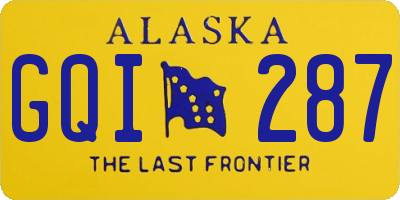 AK license plate GQI287