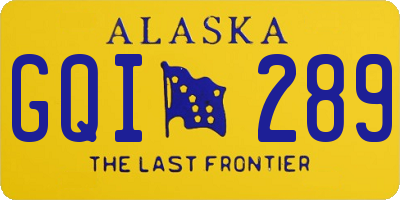 AK license plate GQI289