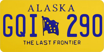 AK license plate GQI290