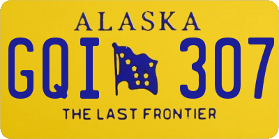 AK license plate GQI307