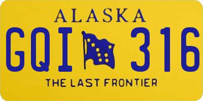 AK license plate GQI316