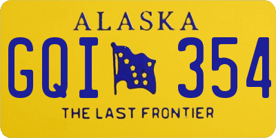 AK license plate GQI354