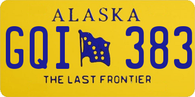 AK license plate GQI383