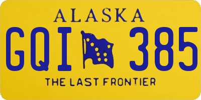 AK license plate GQI385