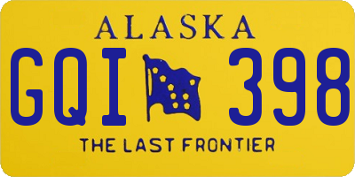 AK license plate GQI398