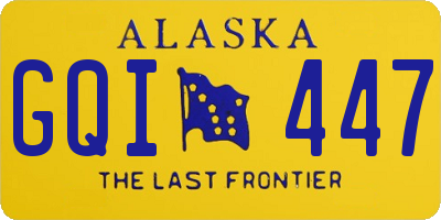 AK license plate GQI447