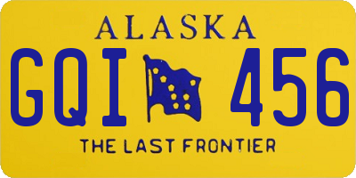 AK license plate GQI456
