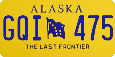 AK license plate GQI475