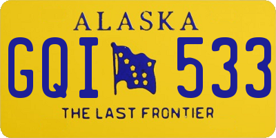 AK license plate GQI533