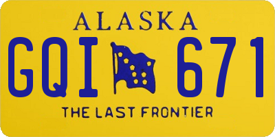 AK license plate GQI671
