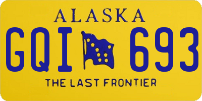 AK license plate GQI693