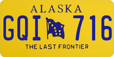 AK license plate GQI716