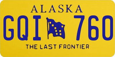 AK license plate GQI760