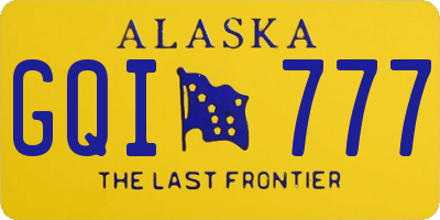 AK license plate GQI777