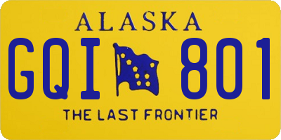 AK license plate GQI801