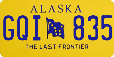 AK license plate GQI835
