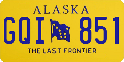 AK license plate GQI851