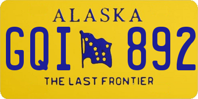 AK license plate GQI892