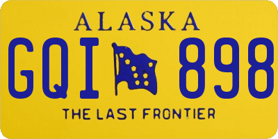 AK license plate GQI898